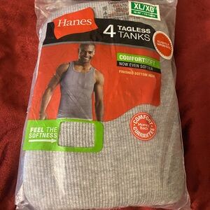 Hanes Men’s Tagless Tank Undershirts - Gray (4 Pack)